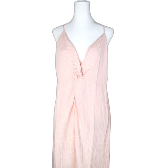BB Dakota Umpire Waist Pink Salt Dress Cotton Gauze Front Slit 8 NWT (RK62) - Picture 1 of 11